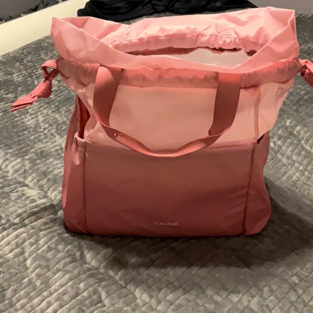 Calpak Pink Everyday Tote Bag with Structured Design